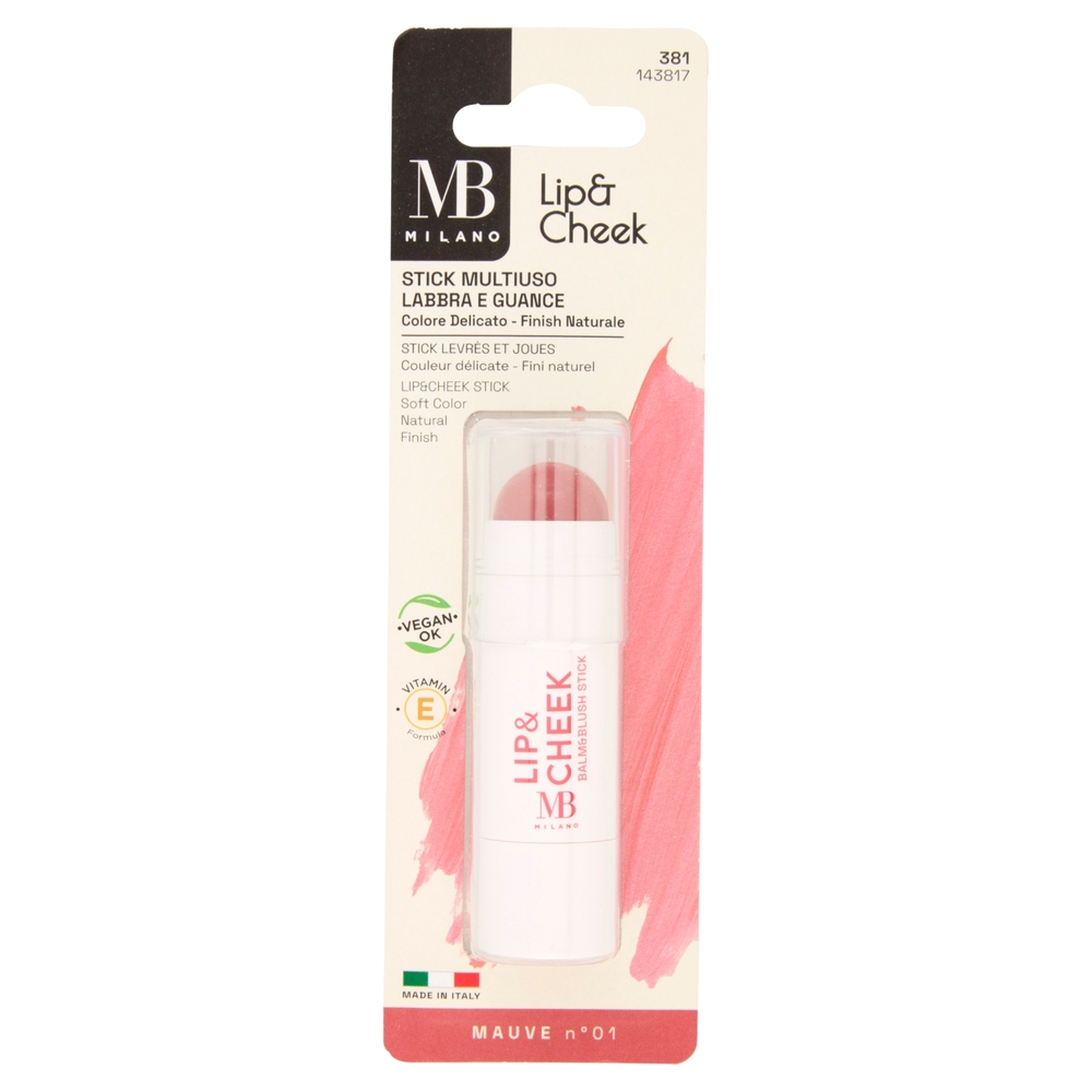 MB Milano Lip&Cheek Stick Multiuso Labbra e Guance Mauve n° 01 6 g